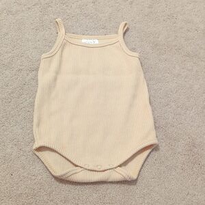 MEBIE BABY Vanilla Ribbed Tank Bodysuit